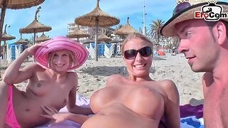 German Teen anal lob up at beach be beneficial to threesome ffm