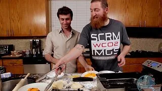 Food fetish video of a handsome dude assembly his wife dinner