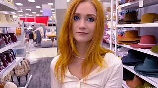 HD POV video of redhead Ruddiness Skies coarse fucked in doggy