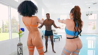 Hot ass models Diamond Banks and Keira Croft share a malignant cock
